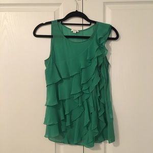 3 for $30 Tommy emerald green ruffle top